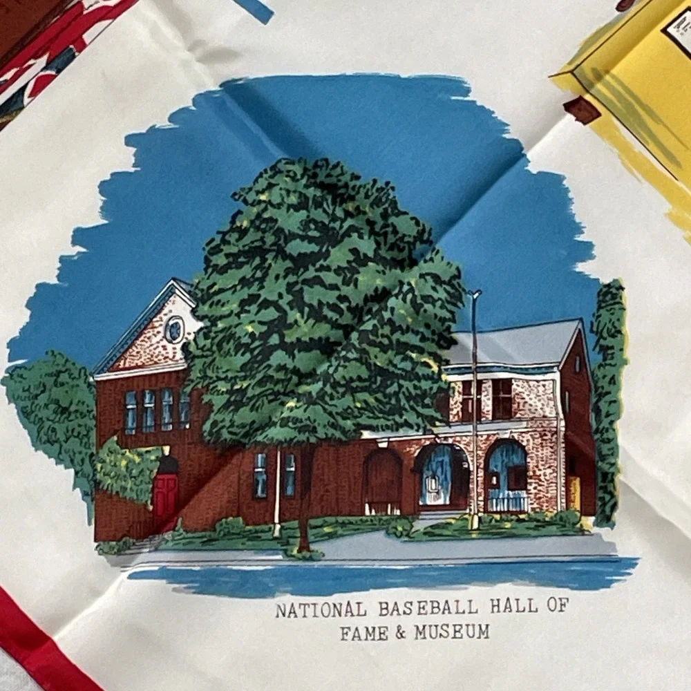Rare Vintage Baseball Hall of Fame Cooperstown NY Souvenir Scarf NEW 29